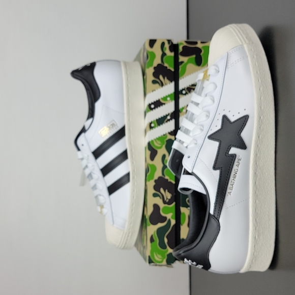 adidas | Shoes | Adidas Originals Superstar 8s Bape White Black Gold Mens  Shoes | Poshmark